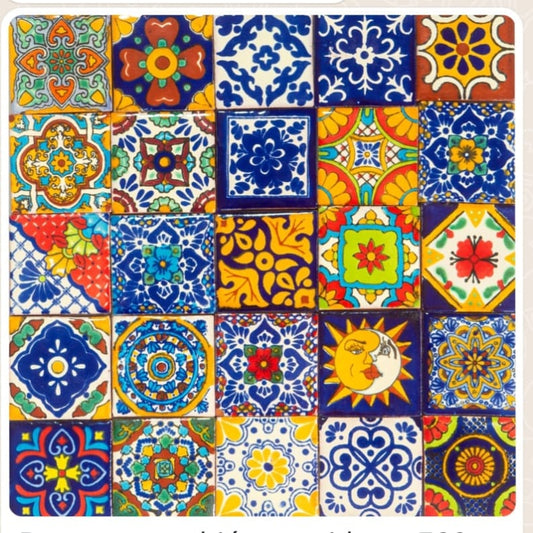 45 Piezas Azulejo De Talavera 10x10 Cm Confeti Diferentes Colores - ENVIO GRATIS!