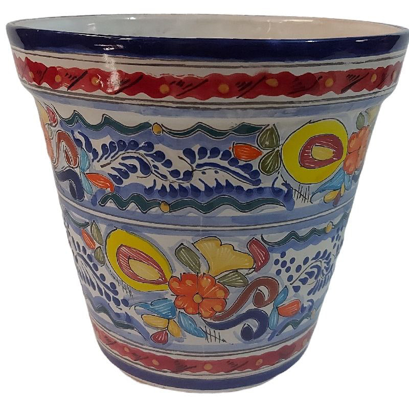 Maceta De Talavera Artesanal Grande 25 Cm Alta Calidad