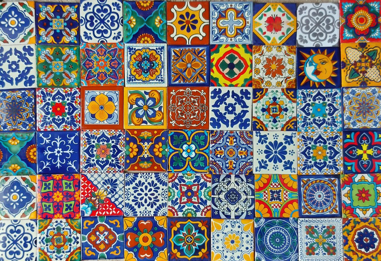 Azulejo De Talavera 5x5 Cm Diferentes Colores 80 Piezas Confeti - ENVIO GRATIS!