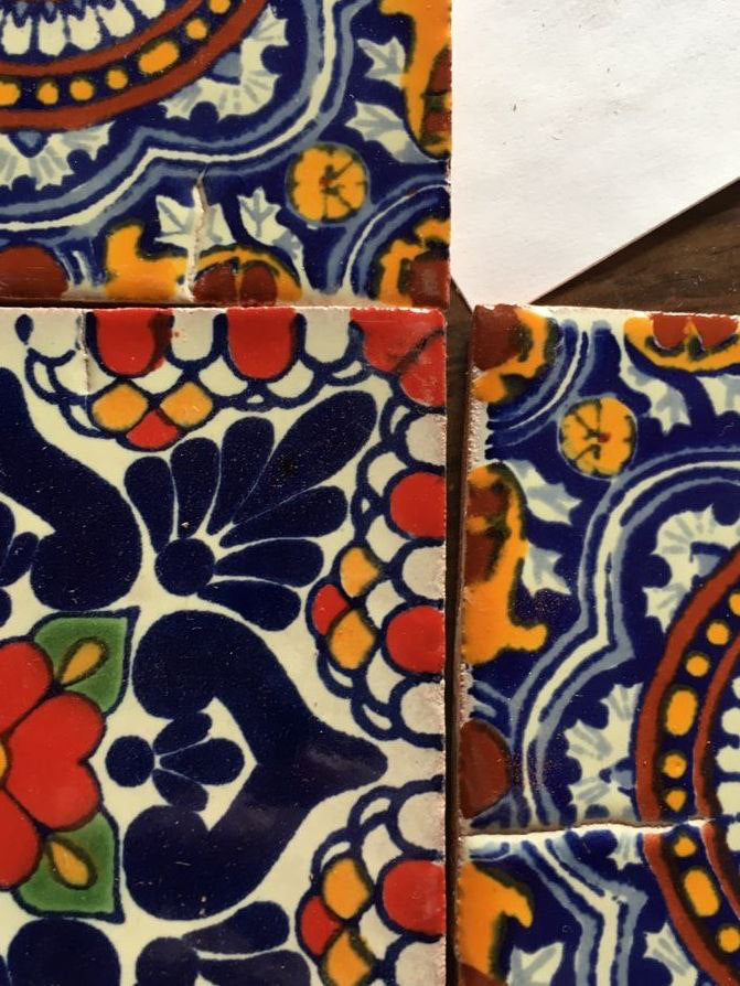 45 Pz Azulejo De Talavera 10x10 Cm De Segunda Confeti - ENVIO GRATIS!