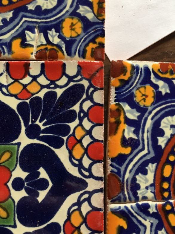 45 Pz Azulejo De Talavera 10x10 Cm De Segunda Confeti - ENVIO GRATIS!