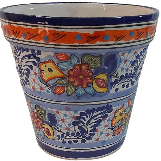 Maceta De Talavera Artesanal Grande 20 Cm Alta Calidad