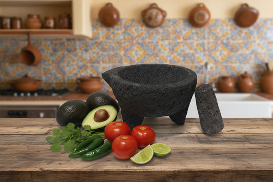 Molcajete de Piedra Volcánica 21 cm Diámetro